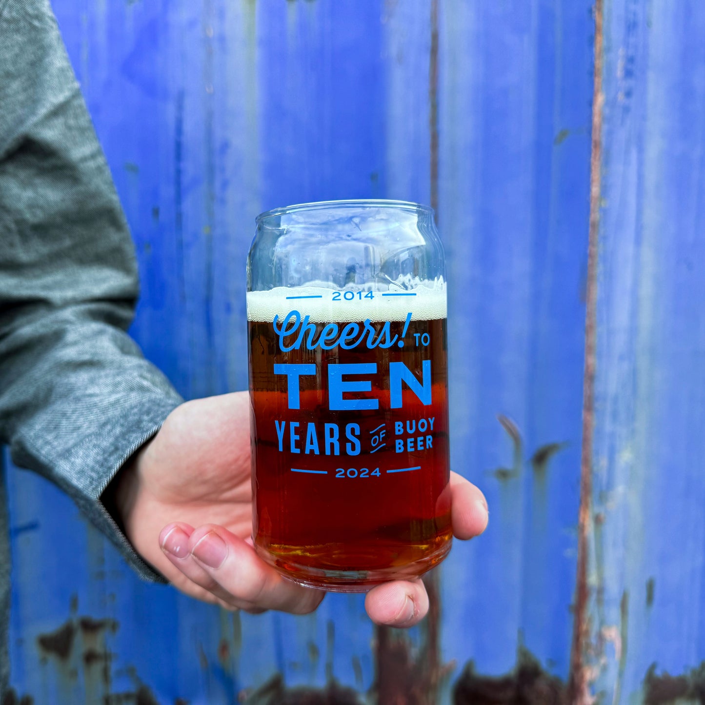 10th Anniversary Can Glass